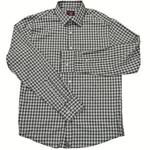 UNTUCKIT Shirt Mens Medium Green Plaid Slim Fit Long Sleeve Performance